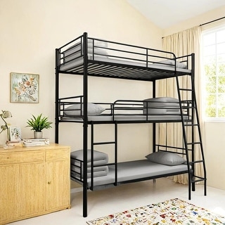 Twin Size Triple Bunk Bed with Space-Saving Design & Versatile Configurations