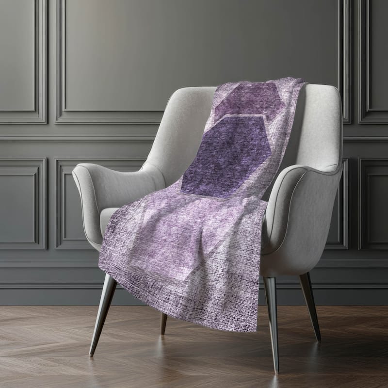 Premium Machine Washable Modern Geo Sherpa Throw Blanket