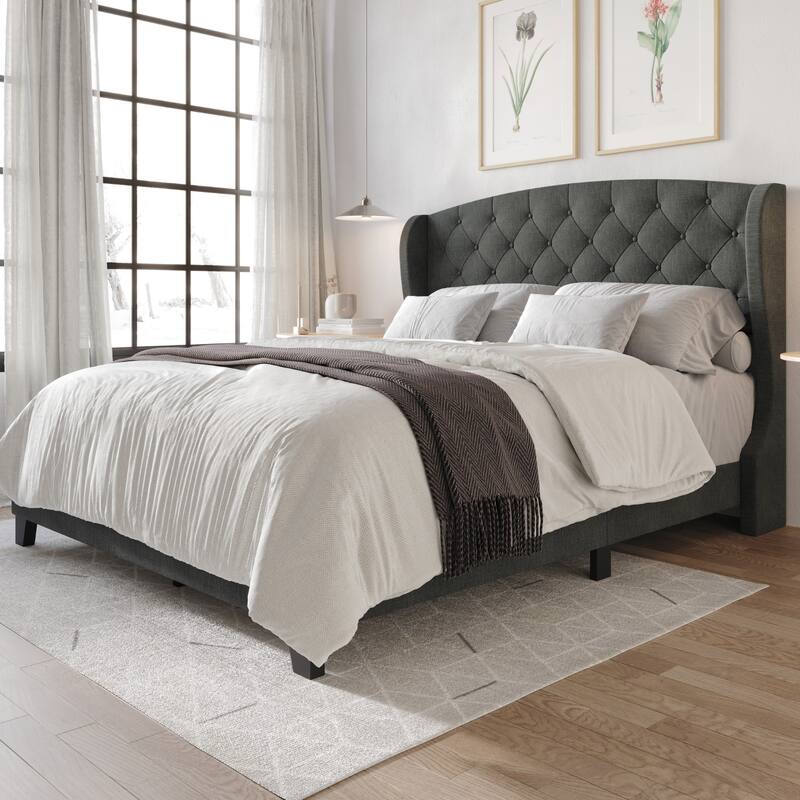 Clayfell Hartford Tufted Upholstered Panel Bed