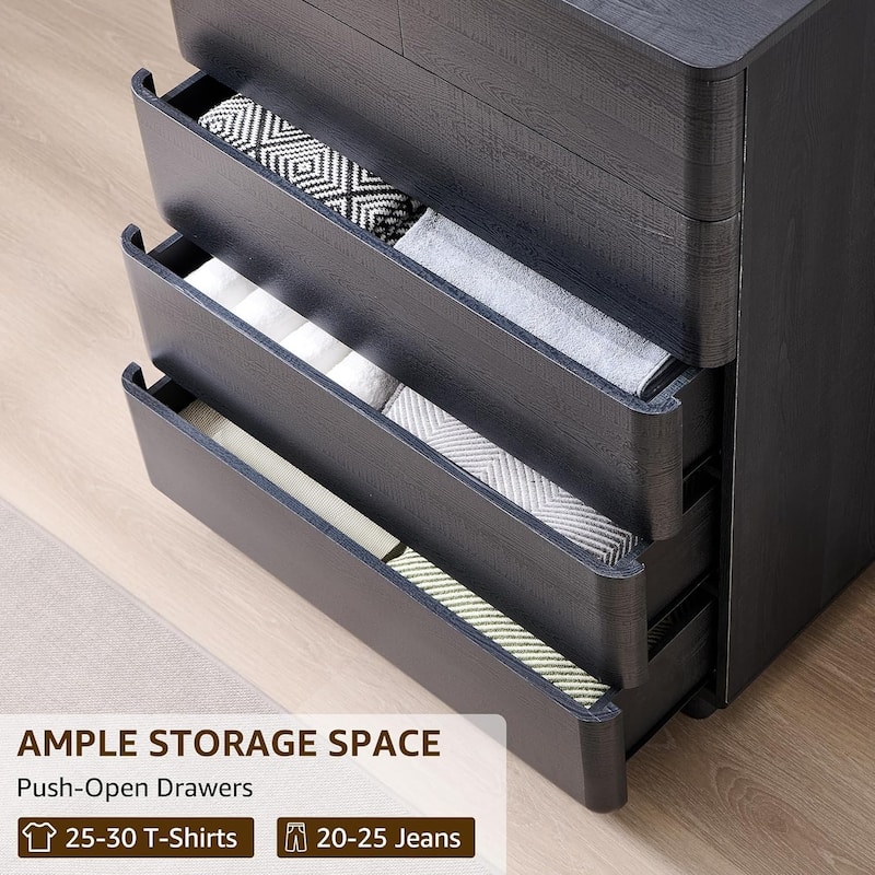Modern 6 Drawer Dresser for Bedroom, Handle-less Wooden Dressers