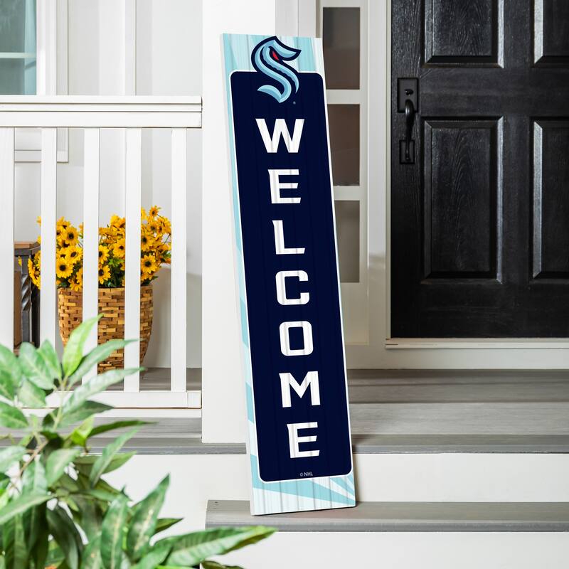 47" Porch Leaner Welcome Wall Sign, Seattle Kraken - Navy