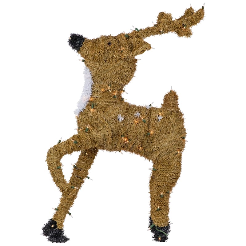 Pre-Lit Prancing Reindeer with Spots Outdoor Christmas Decoration - Brown - 33"