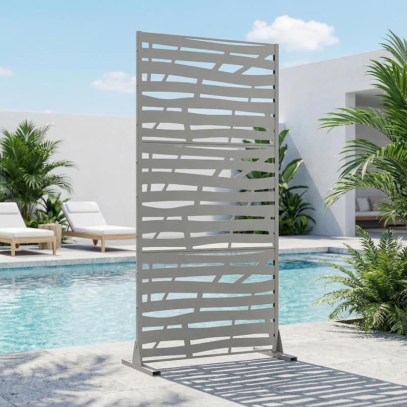 Jungle Metal Privacy Screen Panel Free Standing