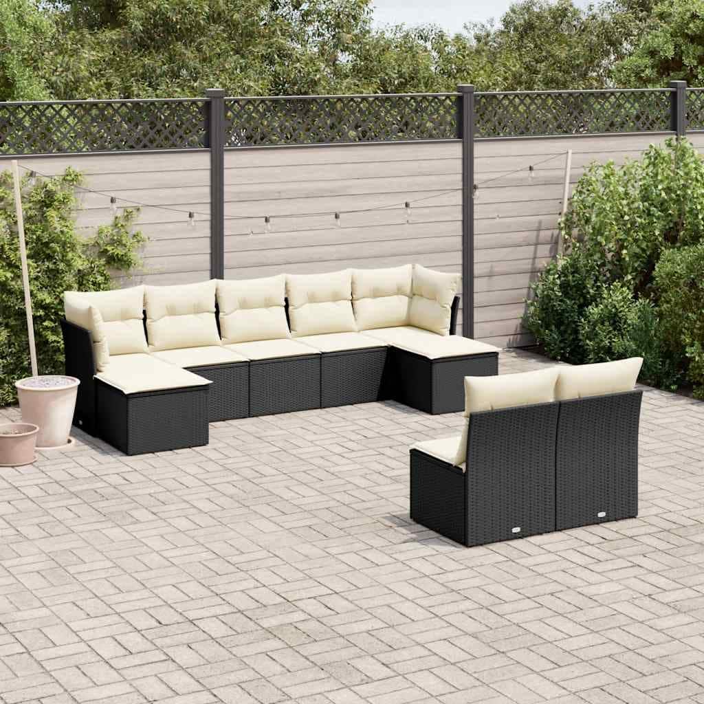 vidaXL Garden Sofa Set Black - 21.7 x 21.7 x 14.6