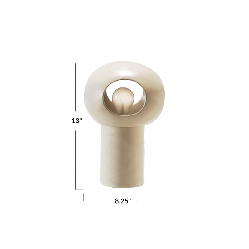 Stoneware Table Lamp with Cut-Outs and Inline Switch