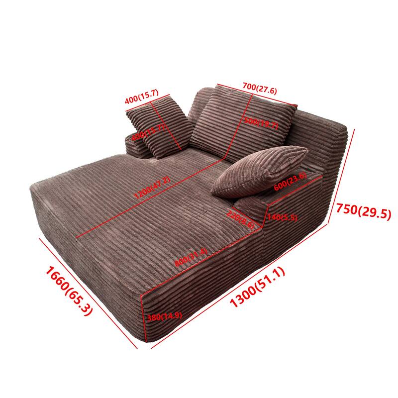 Chaise Lounge Chair, Oversized Fluffy Sleeper Sofa Couch, Sofa Bed Recliner Chair for Living Room