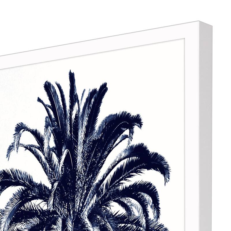 Palm Tree Blue III Framed Art Giclee Under Glass
