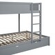 preview thumbnail 15 of 15, Full-Over-Full Bunk Bed Trundle, Desk, USB Ports, Drawers - Gray