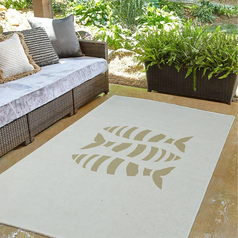 Puzzle Fish Nautical Indoor/Outdoor Rug