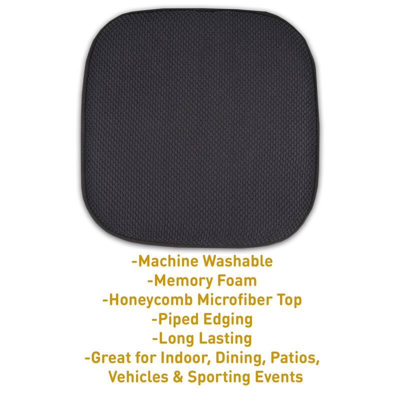 16-in. Square Non-slip Memory Foam Seat Cushions (2 OR 4) - 16 X 16