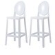 preview thumbnail 19 of 18, Set of 2 Modern High Back Side Armless Bar Stools With Backs Chairs For Kitchen Island Home Indoor Outdoor Patio Clear