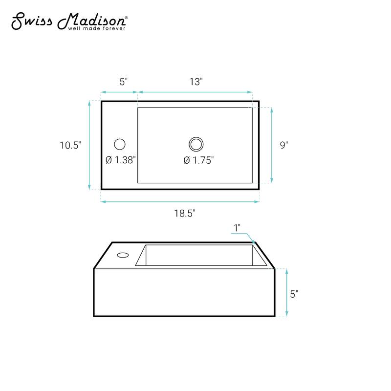 18 Ceramic Vanity Sink Top