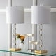 preview thumbnail 2 of 15, Nala 28.5" Crystal LED Table Lamp, Clear/Brass (Set of 2) by JONATHAN Y