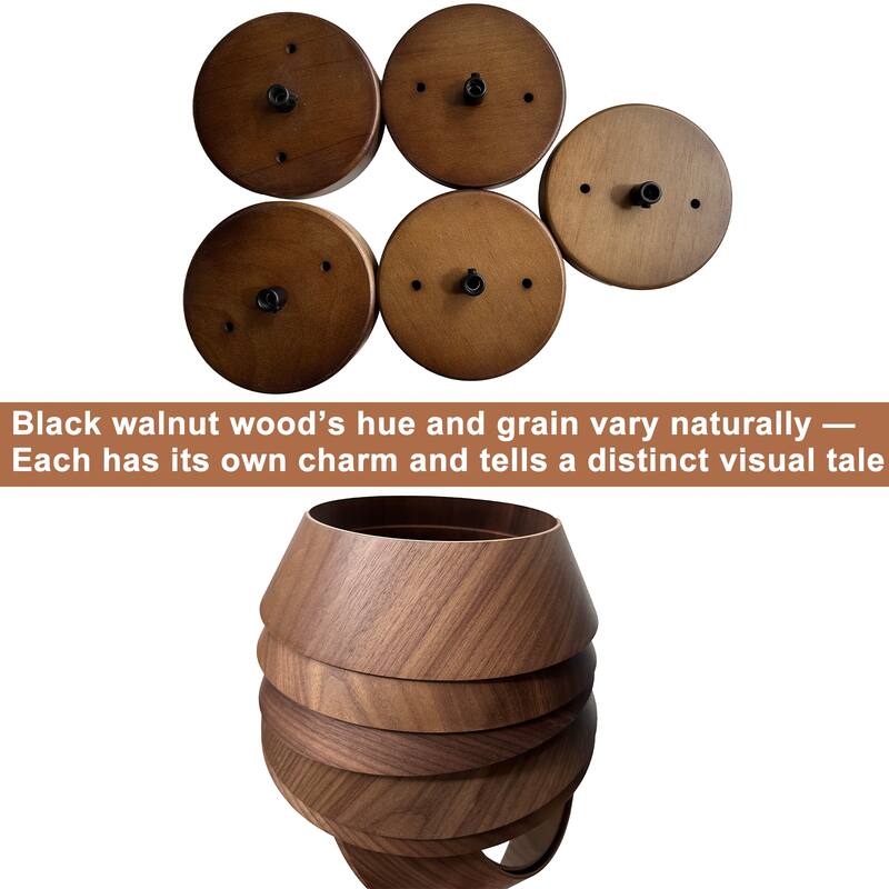 12-in Modern Wood Pendant Light Opal Glass Globe Kitchen Hanging Lamp - Dia.12-in