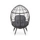 preview thumbnail 4 of 18, Gianni Outdoor Wicker Teardrop Chair with Cushion by Christopher Knight Home