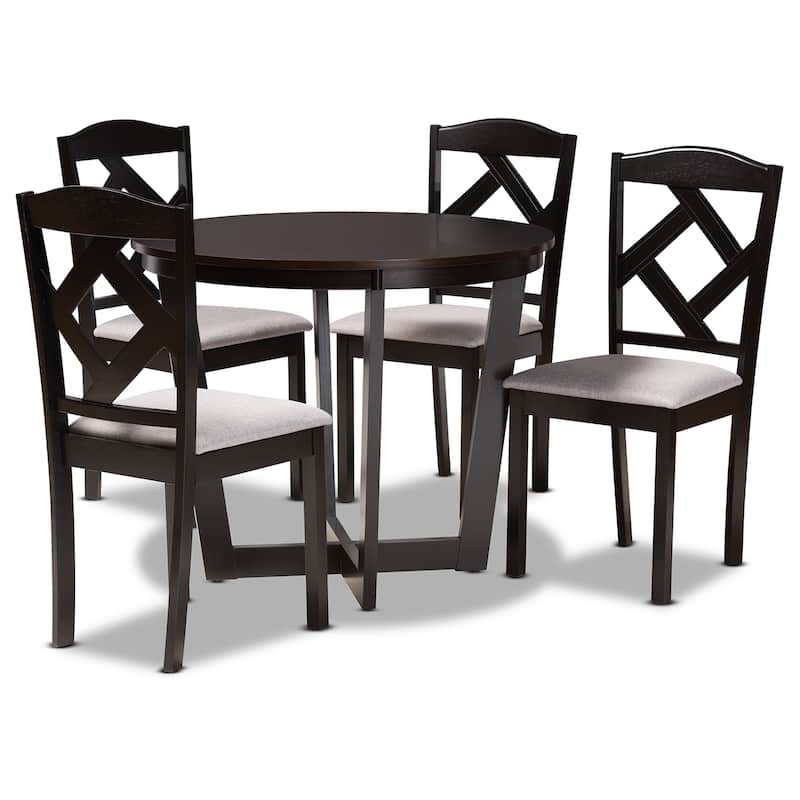 Morigan Modern and Transitional 5-Piece Wood Dining Set - Dark Oak