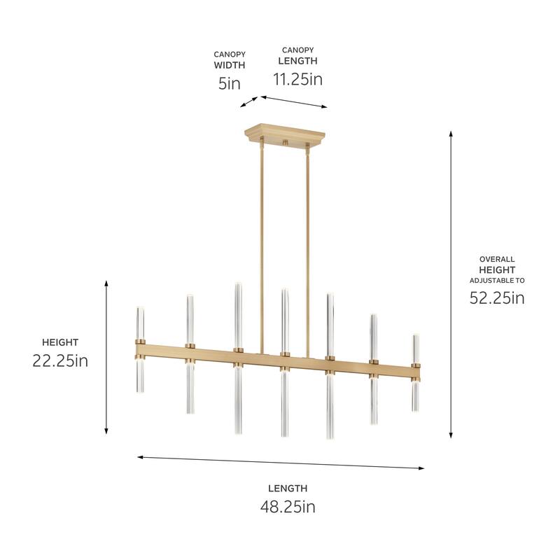 Kichler Lighting Sycara 48.25 in. 14-Light Integrated LED Linear Chandelier