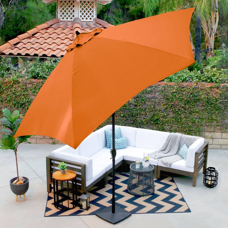 Astella Aluminum 11ft Crank Open Push Button Tilt Outdoor Patio Umbrella