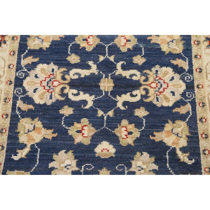 Vegetable Dye Peshawar Chobi Oriental Runner Rug Hand-knotted Carpet - 2'8" x 9'11"