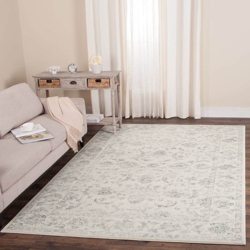 SAFAVIEH Carnegie Anara Modern Distressed Oriental Rug - 5'1" x 7'6" - Cream/Grey