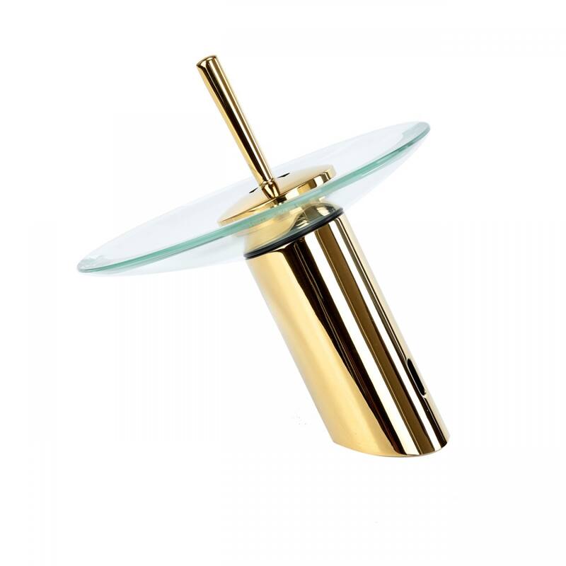 Waterfall Faucet Single Hole Brass 7" Clear Glass Renovators Supply