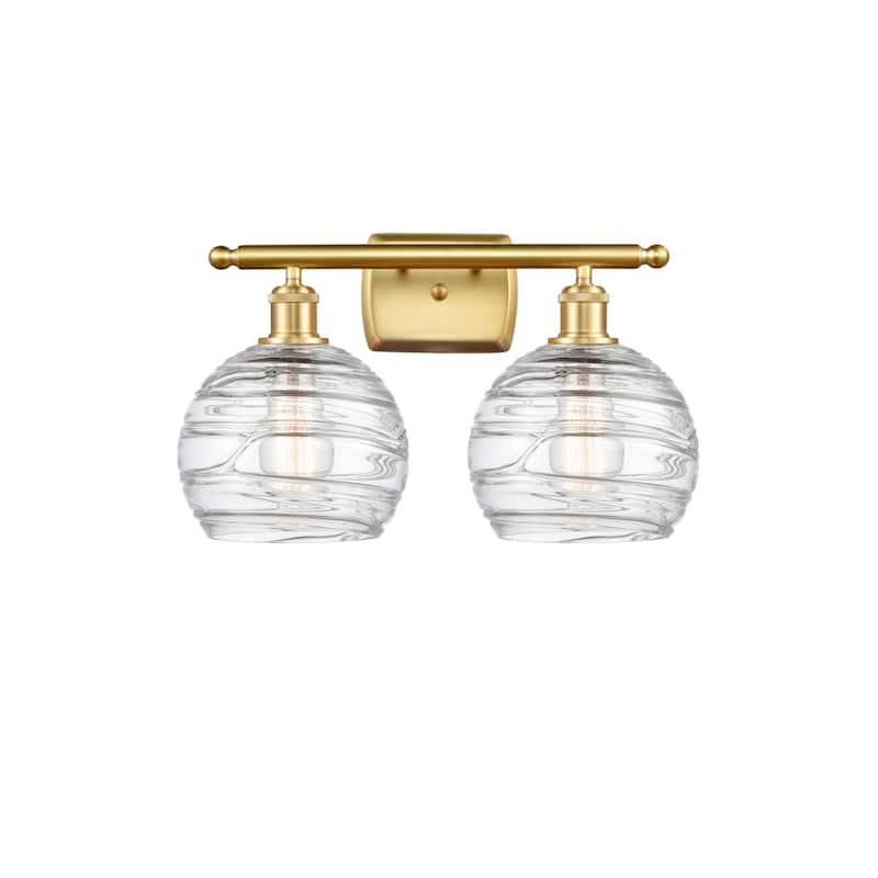 Innovations Lighting 516-2W-11-18 Athens Vanity Athens 2 Light 18" - Clear Deco Swirl / Satin Gold