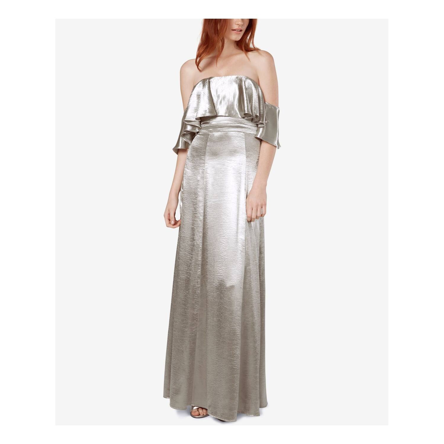 silver full length dress