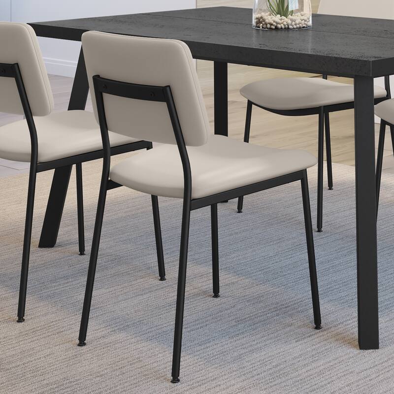 Amisco Sullivan Upholstered Dining Chair with Open Back and Metal Legs