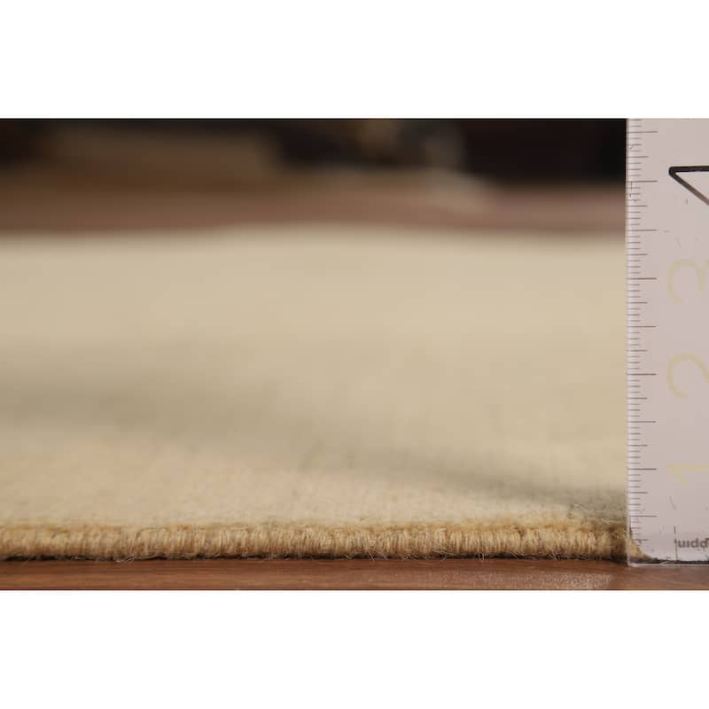 Modern Gabbeh Oriental Rug Handmade Beige Wool Carpet - 4'11"x 6'8"
