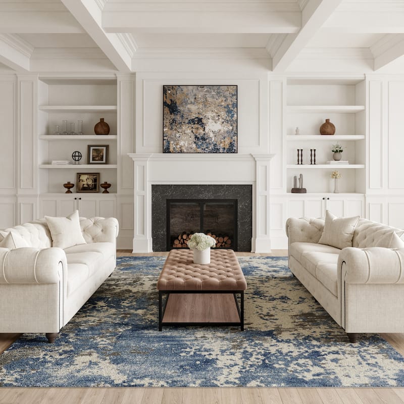 Porch & Den Meadowgate Eclectic Abstract Area Rug - 7'10" x 10'6" - Grey/Blue - Rectangle