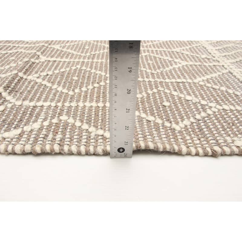 ECARPETGALLERY Braid weave Sienna Brown Wool Rug - 5'0 x 7'10
