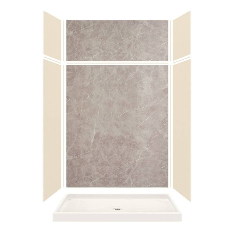 Transolid Expressions 60-in X 32-in X 96-in Glue to Wall Shower Kit - 32" x 60" x 96" - 32" x 60" x 96"