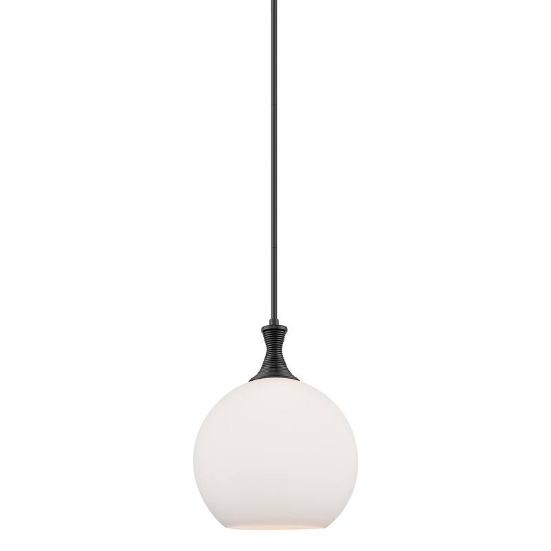 Innovations Lighting 415-1S-15-12 Astor Pendant Astor 12" Wide Pendant - Matte Black / Matte White