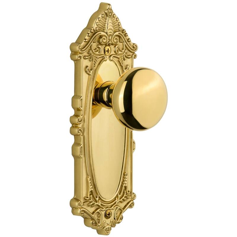 Grandeur Grande Victorian Solid Brass Rose Single Dummy Door Knob with - Lifetime Brass
