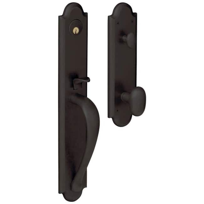 Baldwin Boulder Full Escutcheon Single Cylinder Handleset with Oval - Oil Rubbed Bronze