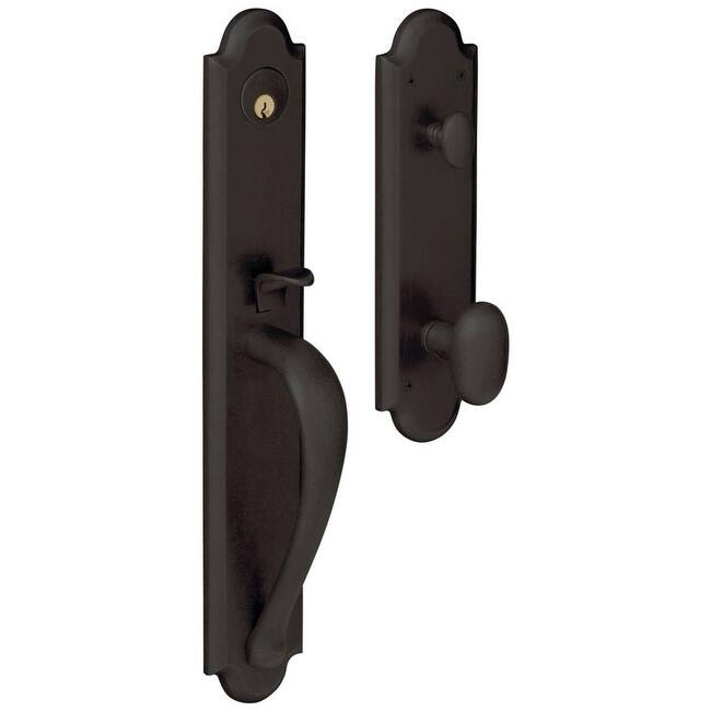 Baldwin Boulder Style Full Dummy Set Handleset with Oval Knob - Oil Rubbed Bronze