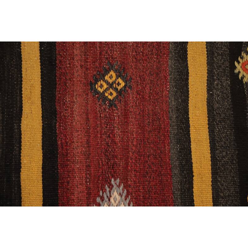 Hand Woven Oriental 100% Wool Carpet Southwestern Tribal Multi-Colored Kilim Area Rug - 9' 6'' X 6' 2''