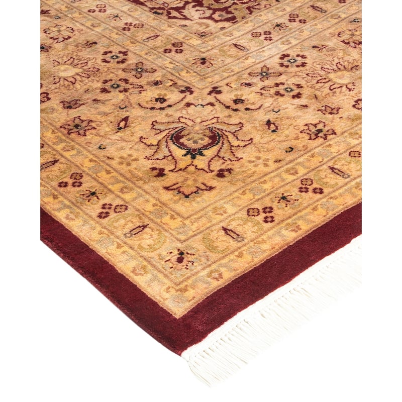 Overton Handknotted Wool Traditional Oriental Red Area Rug - 9' x 12'