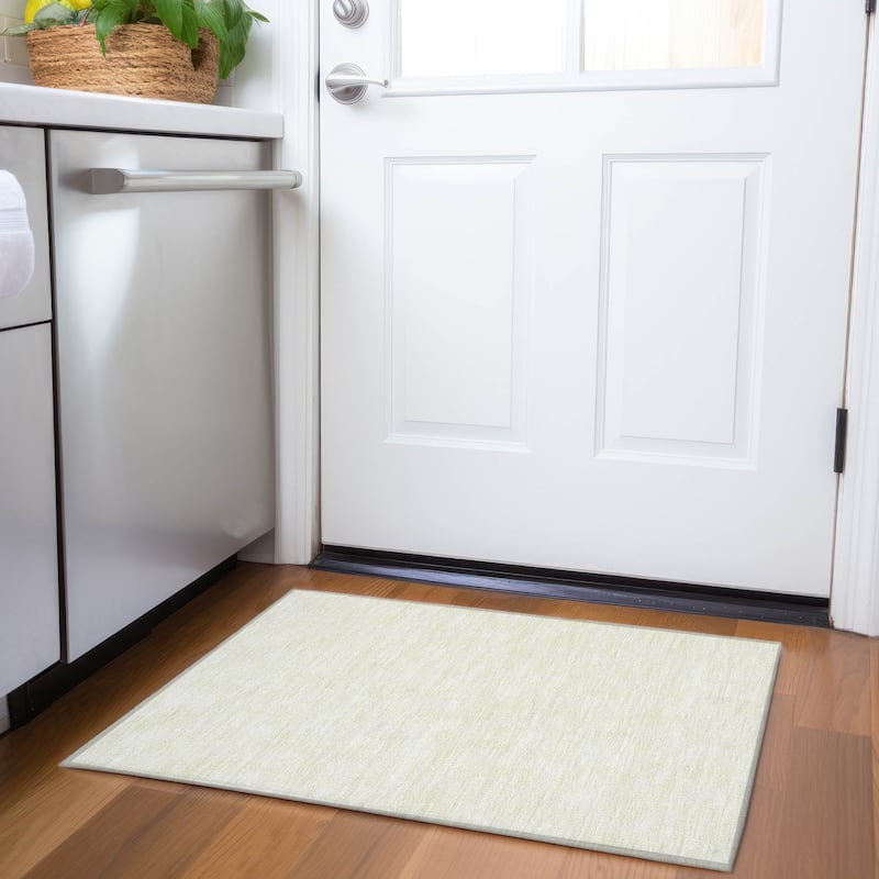 Premium Washable Super Soft Geo Hatchy Mayfield Rug - Yellow - 1'8" x 2'6"