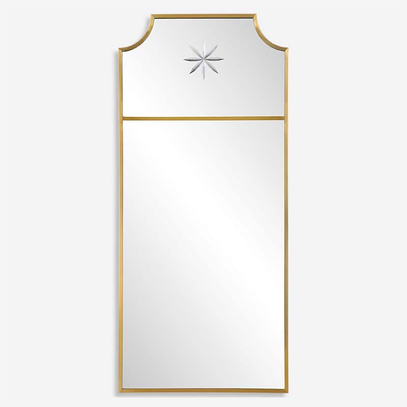 Stainless Steel Framed Wall Mirror - 40" - Brass Finish