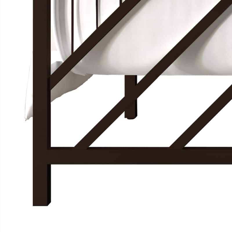 CraftPorch Classic Geometric Slat Metal Platform Bed