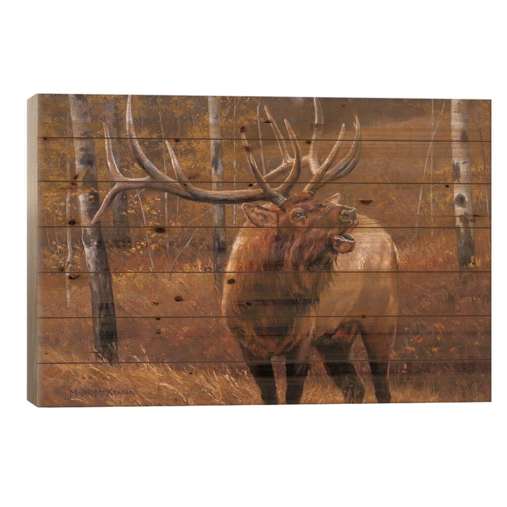 My Side Of The Mountain Print On Wood by Mark McKenna - Multi-Color