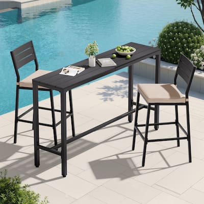 VredHom Outdoor Bar Table Rectangular Pub Table