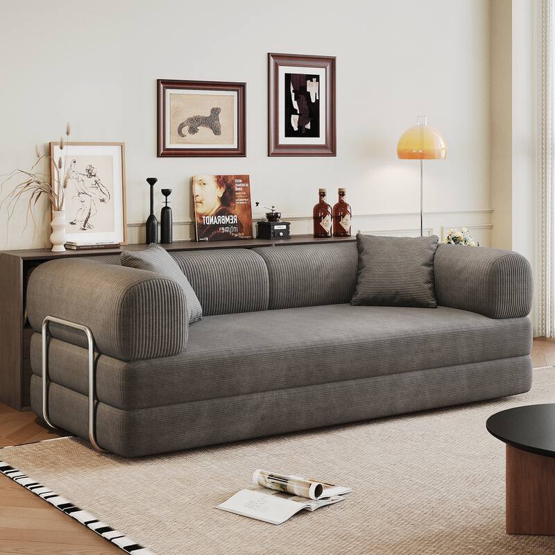 Compression Sofa,Convertible Floor Sofa Bed-with Pillow Back Support Armrest,Comfy Futon Couch Sleeper Bed