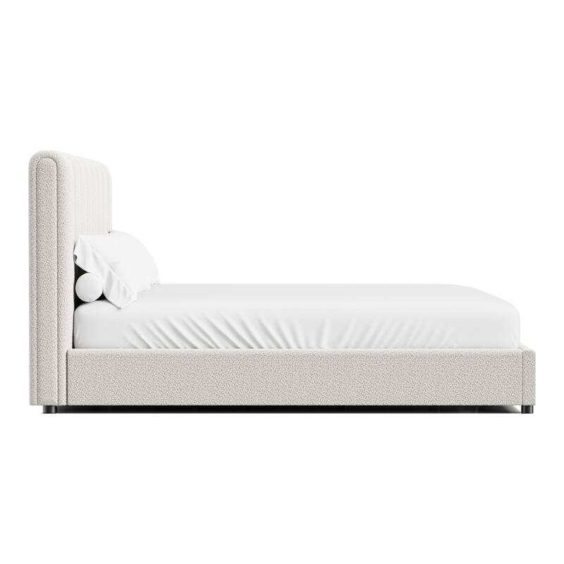 Furniture of America Lucinda Modern Boucle Fabric Platform Bed