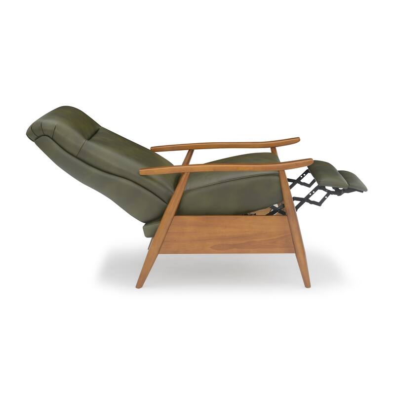 Sarasota Wood Arm Push Back Recliner - Fern Green