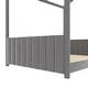 preview thumbnail 16 of 14, Full Velvet House Bed with Wood Frame & Roof