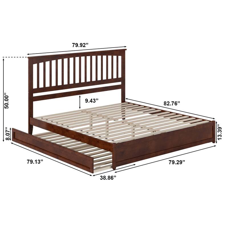 Everett Platform Bed with Panel Footboard and Twin XL Trundle