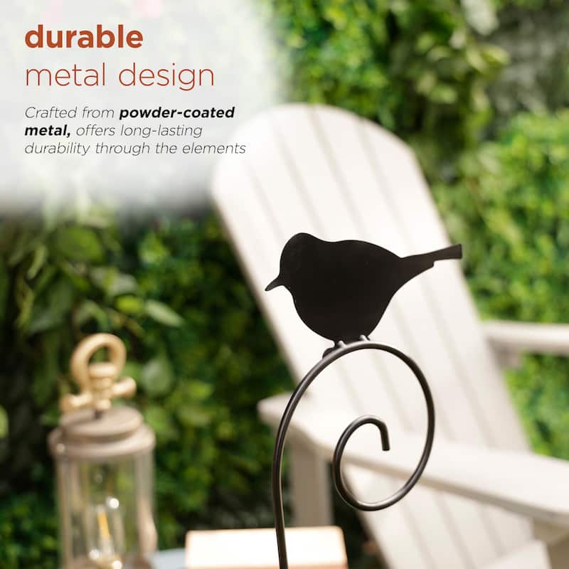 Alpine Corporation Decorative Garden Flag Holder Stakes, Outdoor Metal Flagpole Stands Design for Patio & Garden Décor