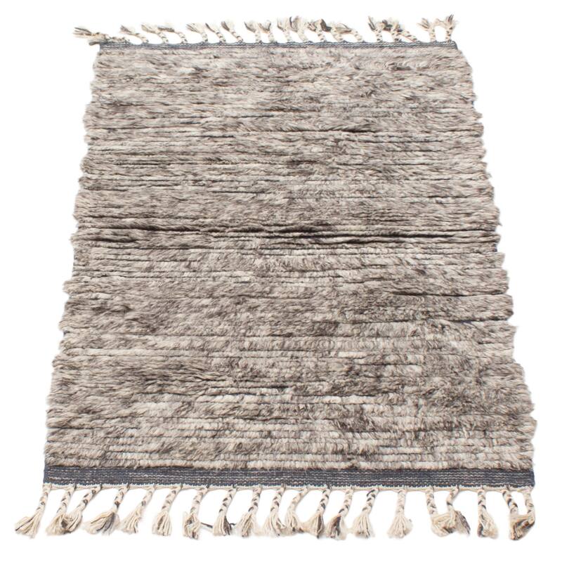 ECARPETGALLERY Hand-knotted Tangier Grey Wool Rug - 3'0 x 5'3